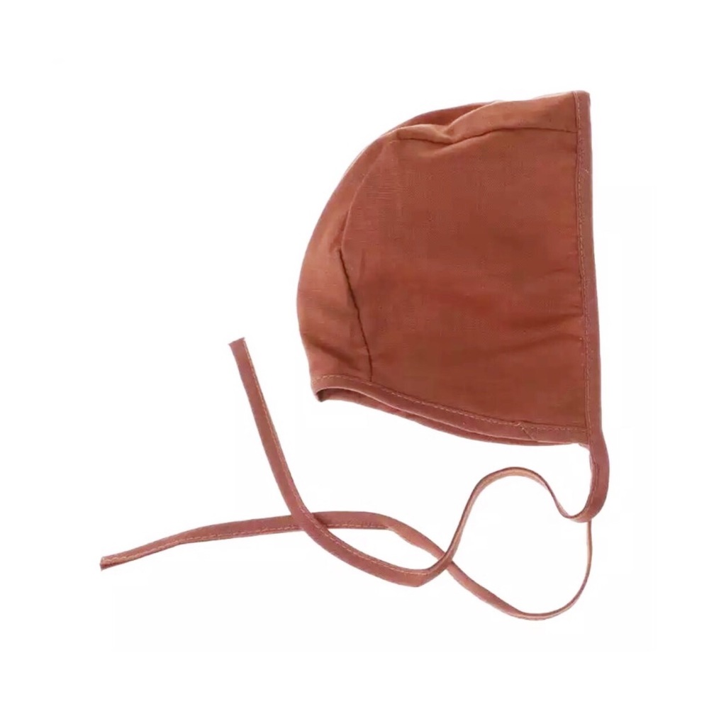 New rust baby bonnet Sz 0-6m baby hat cap beanie